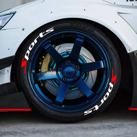 Sports Letters Car 3D Thicken Tire Wheel Sticker