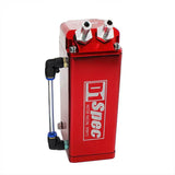 Square Engine Oil Catch Tank Can Reservoir Race Red 0.7L 10mm