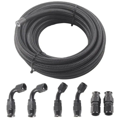 Stainless Steel Braided Fuel Line Fitting Kit