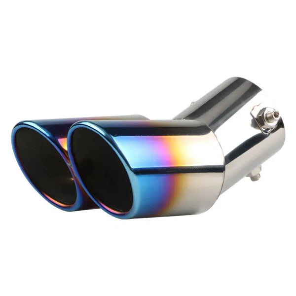 Stainless Steel Muffler Dual Bent Tip Burnt Chrome