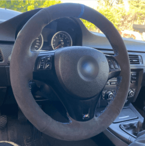 Suede Steering Wheel Cover For Bmw M3 E90 E91 E92 E93 E87 E81 E82 E88 X1 JDM Performance