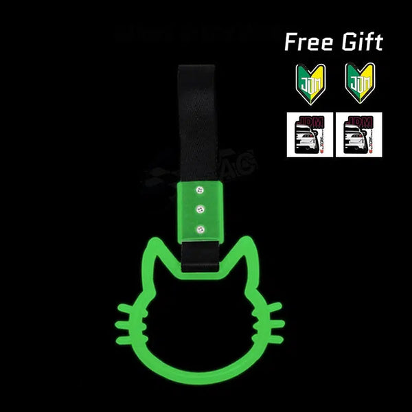 Tsurikawa JDM Train Handle Glow-in-the-dark Cat Shape