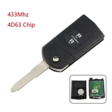 Uncut Blade 2 Button Remote For Mazda 3 5 6 M6 M3 RX8 MX5