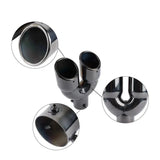 Universal Dual Gunmetal Round Muffler Tip