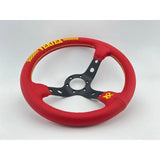 Vertex 10 Stars Red Leather JDM Steering Wheel 13inch