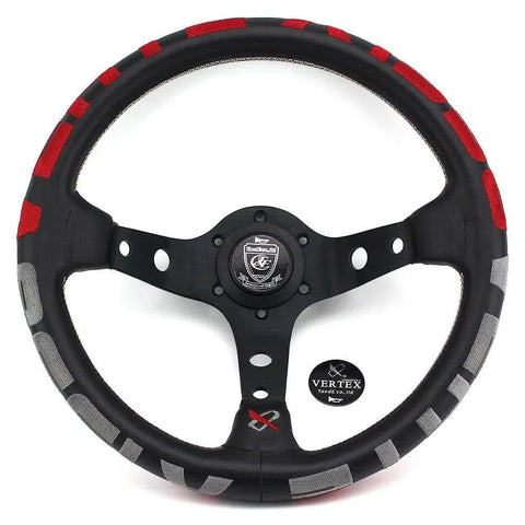 Vertex 1996 JDM Steering Wheel 13" Leather Red