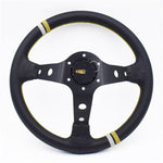 Vertex Black Leather Deep Dish Steering Wheel 13inch/330mm JDM Performance