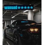 Wanted 5 Stars LED Light Sticker Window Flashing