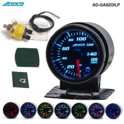 ADDCO 52mm Oil Pressure Gauge - 7 Colour JDM Performance