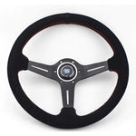 Aftermarket Italy ND Black Suede Leather Steering Wheel 14inch JDM Performance