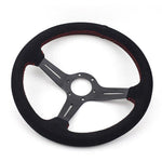 Aftermarket Italy ND Black Suede Leather Steering Wheel 14inch JDM Performance