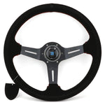 Aftermarket Italy ND Suede Leather Steering Wheel 14inch JDM Performance