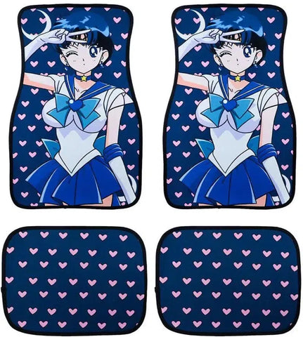 Anime Sailer Mercury Fabric Car Floor Mats