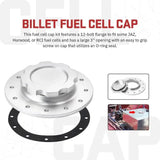 Billet Fuel Cell Gas Cap With 12 Hole Cell Bung