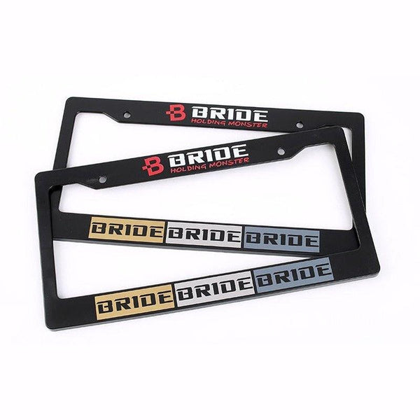 Bride Holding Monster License Plate Frame JDM Performance