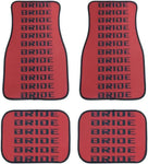 Bride Red Black Fabric Car Floor Mats