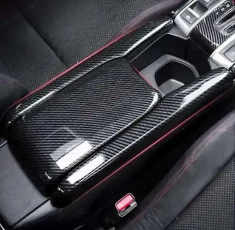 Carbon Fibre Armrest Cover Trim For Civic 16-19 FK8 JDM Performance