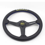 Endless 14" Leather Steering Wheel - Blue Stitch