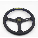 Endless 14" Leather Steering Wheel - Blue Stitch