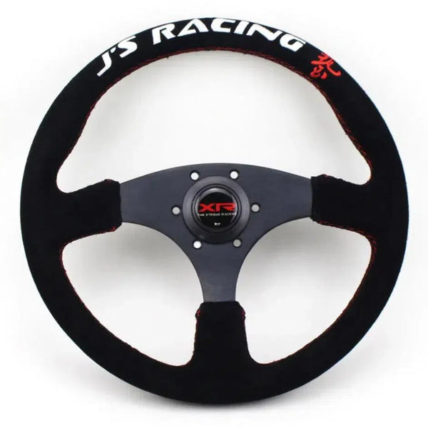 J Racing Steering Wheel Suede Flat 14"