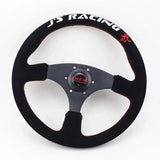 J Racing Steering Wheel Suede Flat 14"