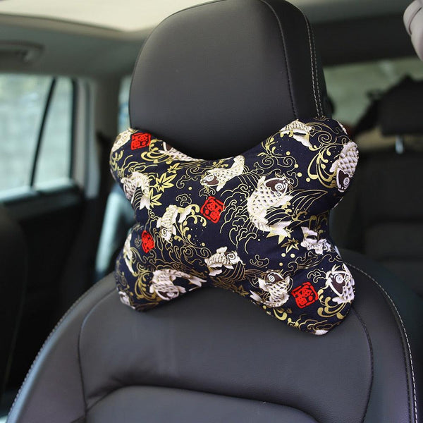 JDM Japan Style Car Pillow Neck Rest Sakura Koi 1pc