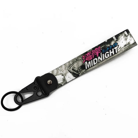 BRAND New JDM SCION Black Racing Keychain Metal Key Ring Hook Strap La - Foto 2