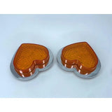 Orange LED Heart Shape Side Marker Indicators (Pair)