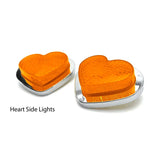 Orange LED Heart Shape Side Marker Indicators (Pair)