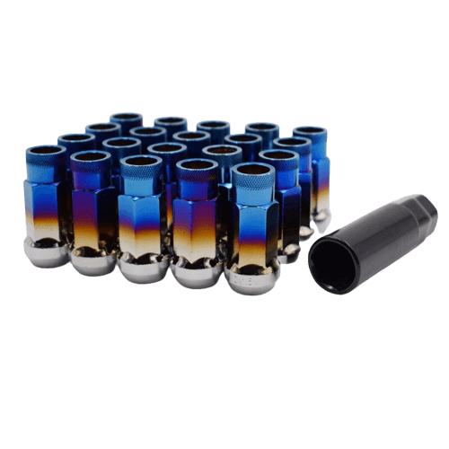 SR48 Steel Brunt Blue Car Wheel Rims Lock Lug Nuts