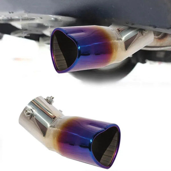 Burnt Blue Heart Shaped Stainless Steel Muffler Tip