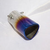 Burnt Blue Heart Muffler Tip: Stainless Steel