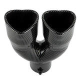 Universal Dual Carbon Fiber Look Heart Shaped Mufffler Tip