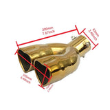 Dual Gold Heart Shaped S/S Muffler Tip
