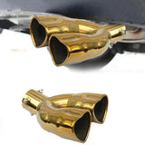 Dual Gold Heart Shaped S/S Muffler Tip