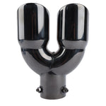 Universal Dual Gunmetal Round Muffler Tip