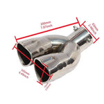 Dual Silver Heart Shaped S/S Heart Muffler Tip