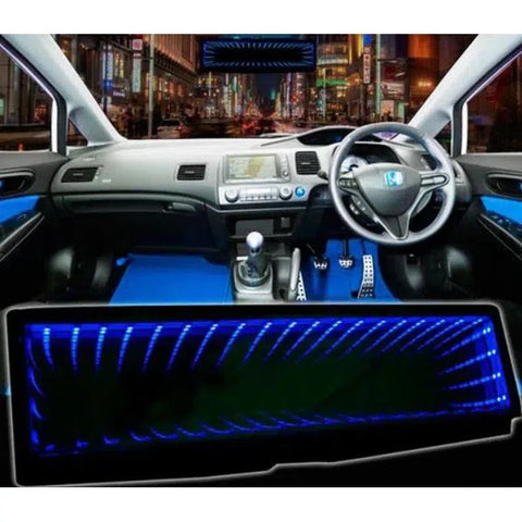 Universal Illusion LED Clip On Rear View Mirror (Blue)