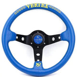 Vertex 10 Stars Blue Leather Steering Wheel 13inch