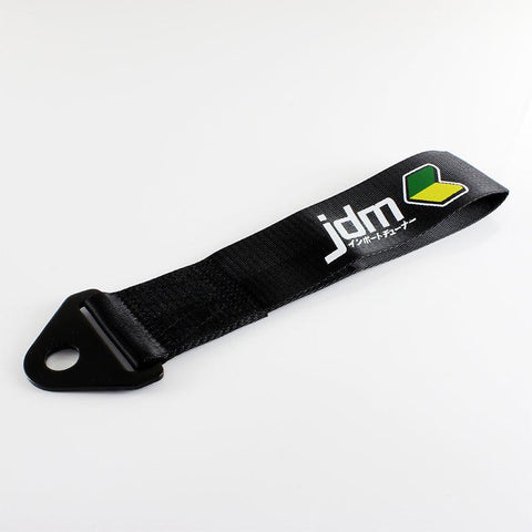 JDM Black Racing Tow Strap for Front / Rear Bumper - JDM Performance
