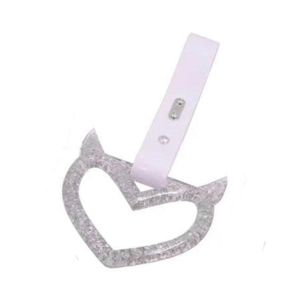 Glittered Devil Heart Tsurikawa White Straps JDM Performance