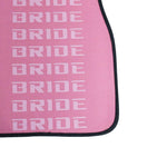 Bride Pink Racing Fabric Car Floor Mats Interior Carpets JDM Performance