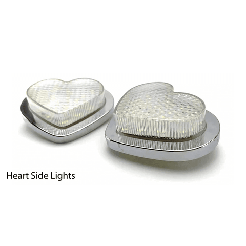 Clear LED Heart Shape Side Marker Indicators (Pair)-JDM Performance