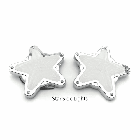 Clear LED Star Shape Side Marker Indicators - 24 volt (Pair)-JDM Performance