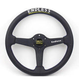 ENDLESS 14inch Flat Leather Sport Racing Steering Wheel Blue Stitch JDM Performance