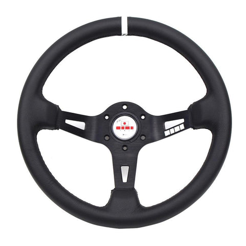 Full Speed Steering Wheel Leather Deep Dish 13" JDM Performance