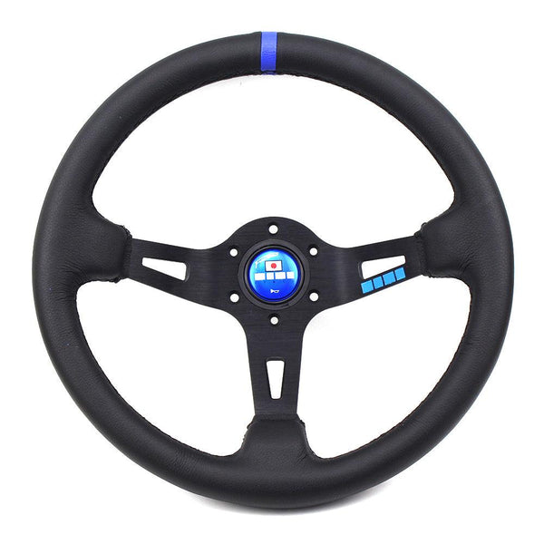 Full Speed Steering Wheel Leather Deep Dish 13" JDM Performance