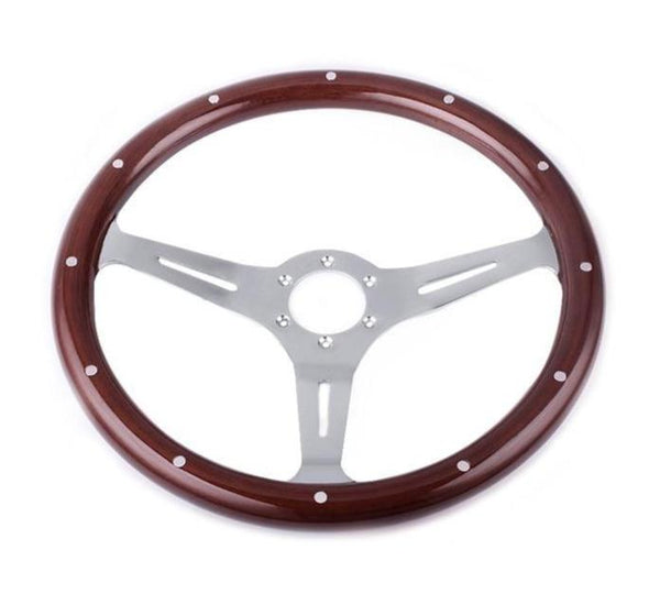 Genuine Wood Grain Steering Wheel Classic 15inch 380mm JDM Performance