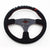 J Racing Steering Wheel Suede Flat 14" Red Stitch JDM Performance