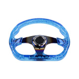 JDM Universal 6-Hole 326mm Crystal Bubble Burnt Blue Steering Wheel JDM Performance